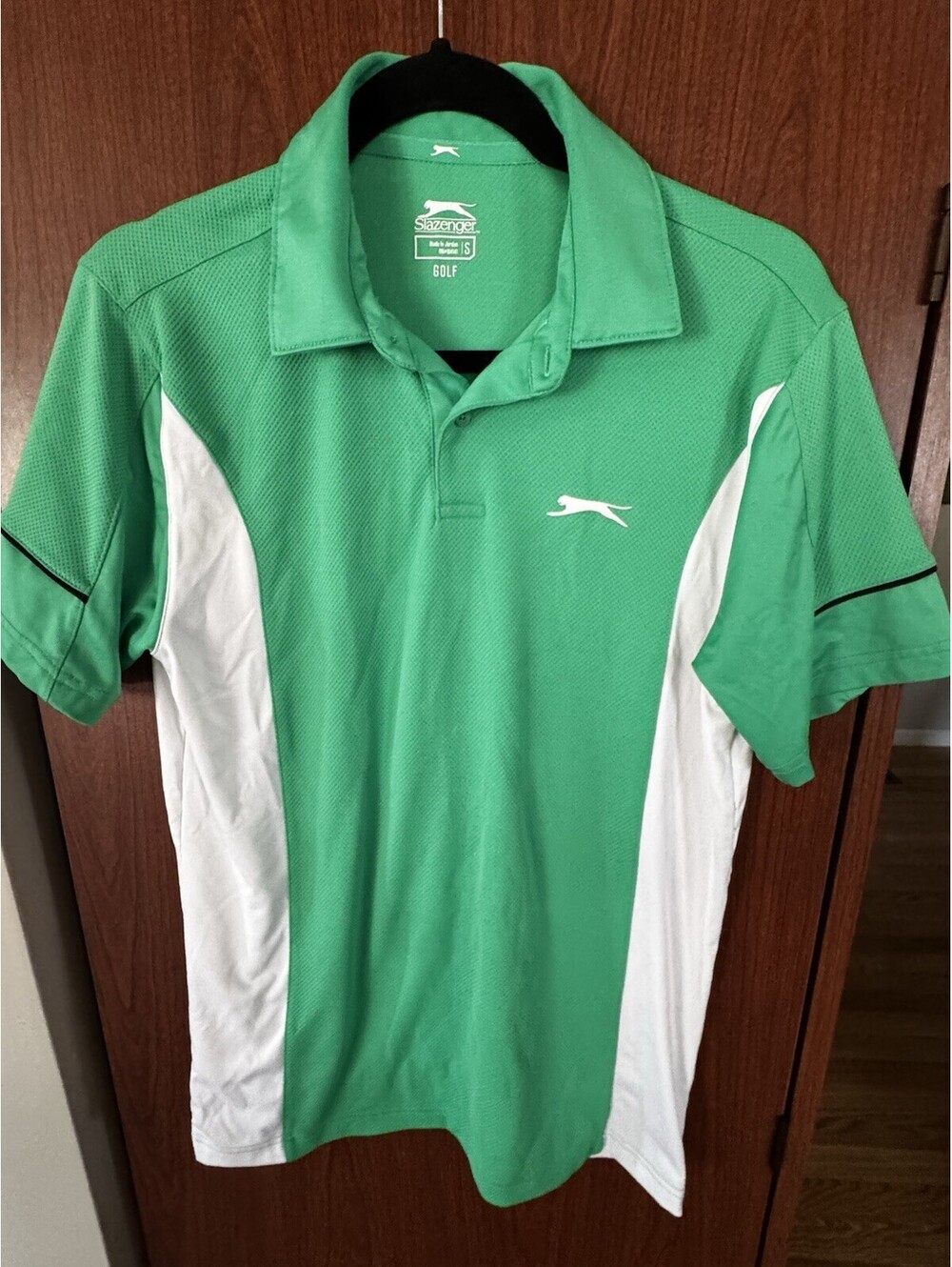 Slazenger Golf Polo Shirt Mens Small Lime Green Short Sleeve Performance Size S